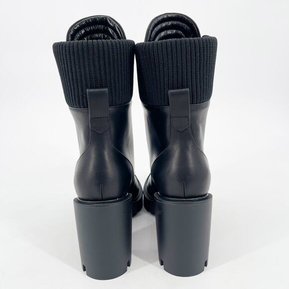 Christian Louboutin En Hiver Black Biker Moto Chunky Lug Sole Boots EU 38.5 - Picture 8 of 11